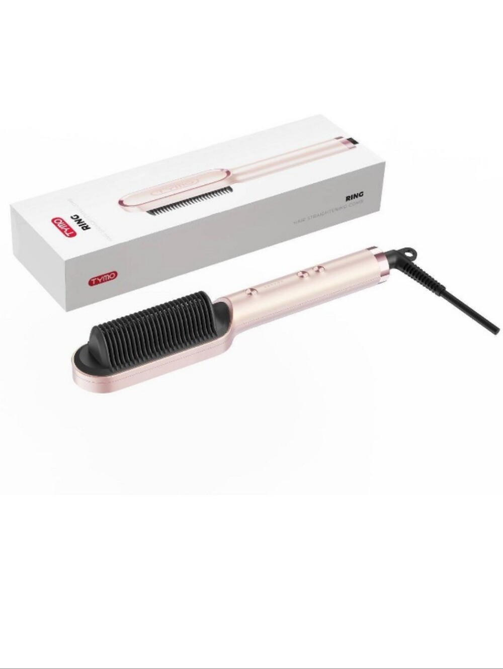 NEW TYMO Ring Hair Straightening Comb - Pink